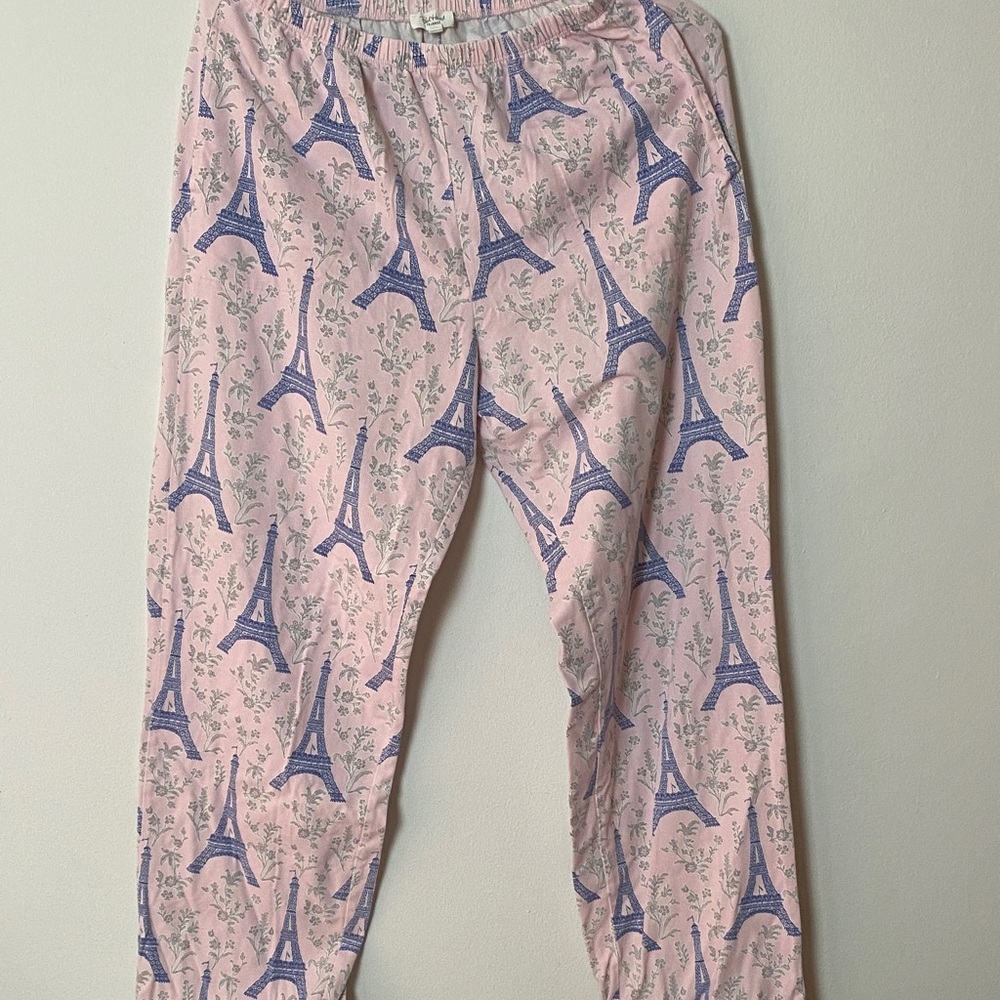 BedHead Pink and Blue Parisian Print Pajama Set - Picture 2 of 4